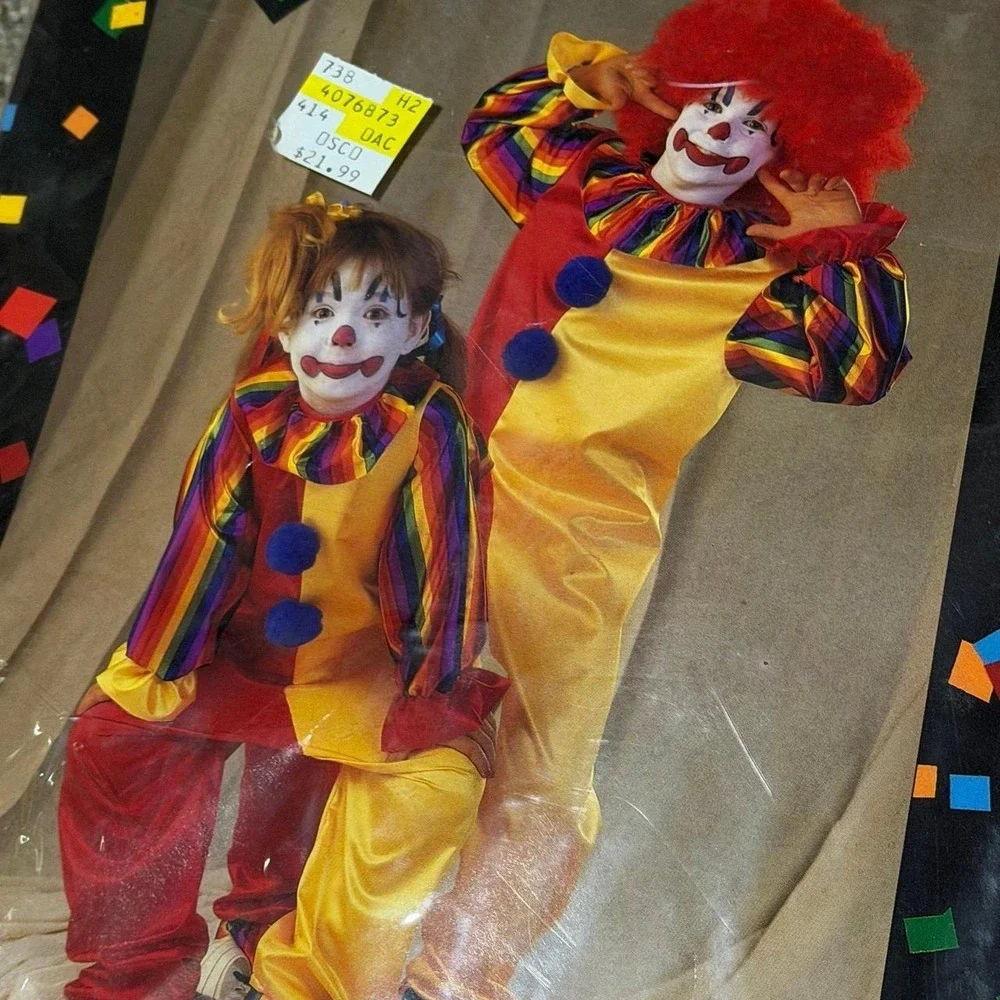 Vintage 1989 Disguise The Limit Kids Clown Costume Ages 6-10 NOS Halloween